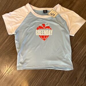 Light Blue and White Short Sleeve Tee